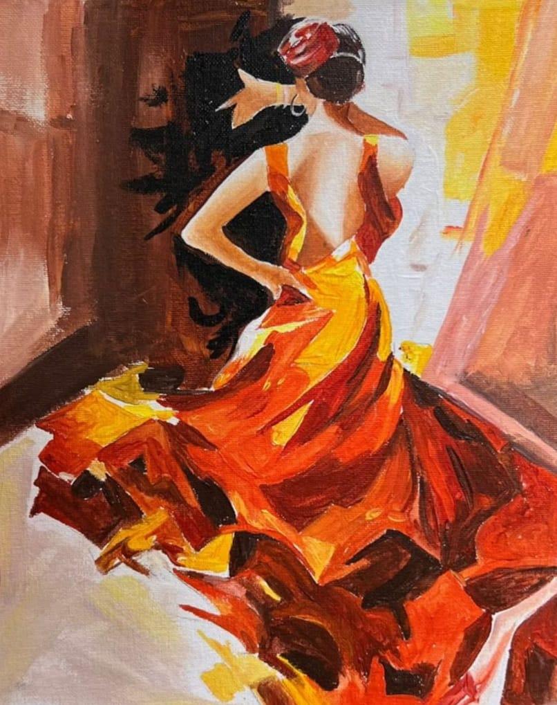 dancing girl painting